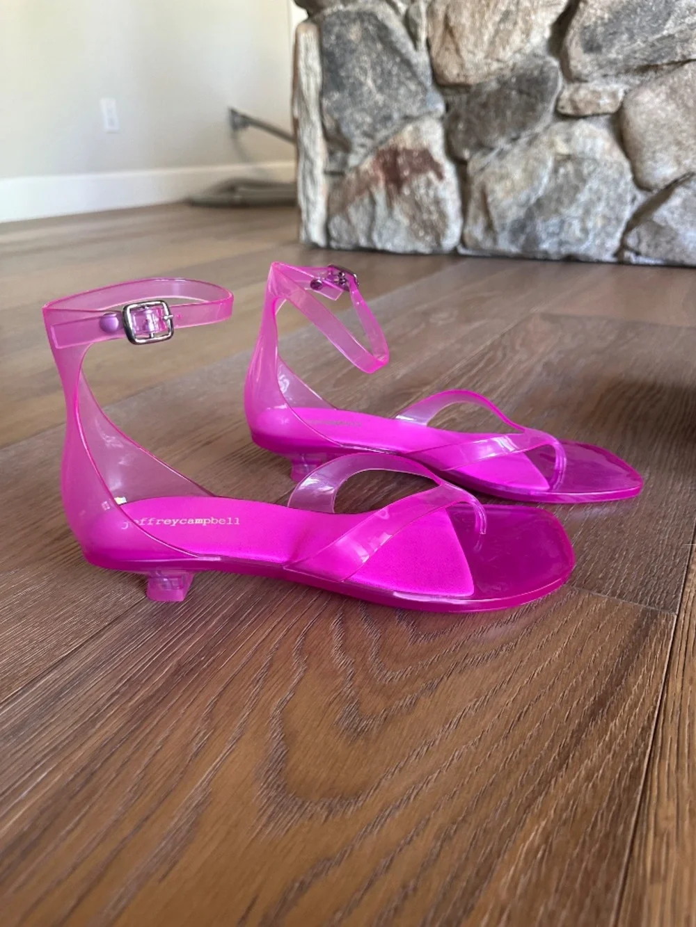 Jeffrey Campbell Gummy-THG Jelly Kitten Heel Sandals Pink Size 9 NEW - Picture 8 of 15
